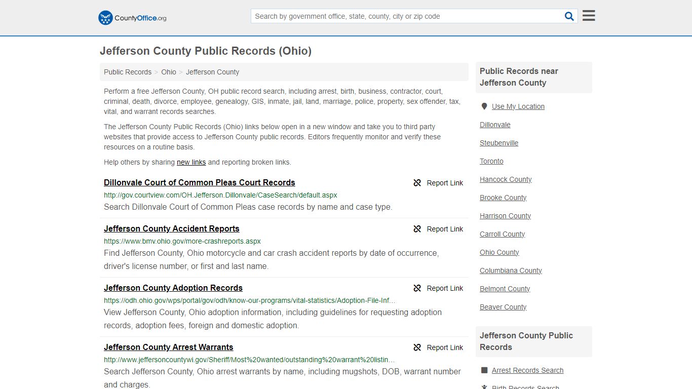 Jefferson County Public Records (Ohio) - County Office